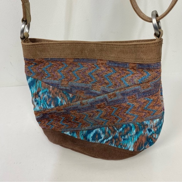 Toms canvas bucket round shoulder bag western print crossbody - Picture 3 of 9